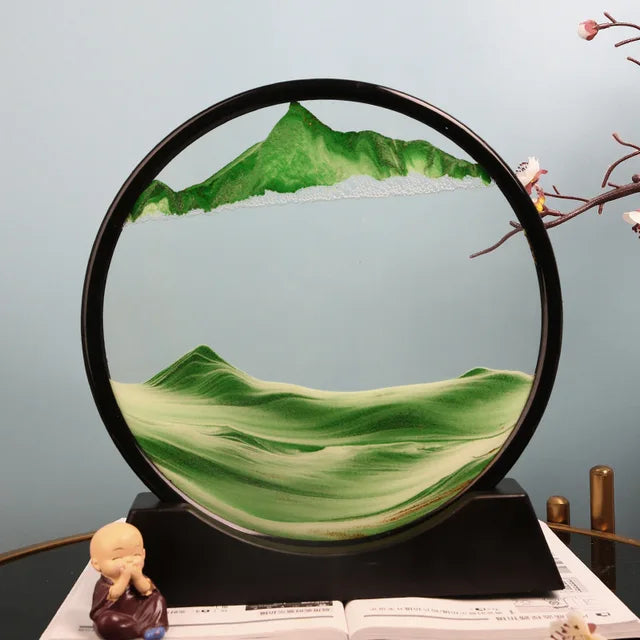 Calming Moving Sand Art Frame | Relaxing Kinetic Desktop Decor
