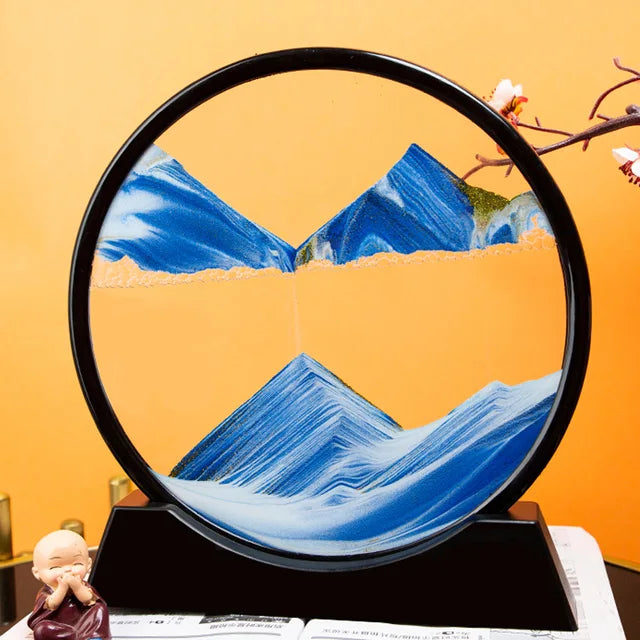 Calming Moving Sand Art Frame | Relaxing Kinetic Desktop Decor