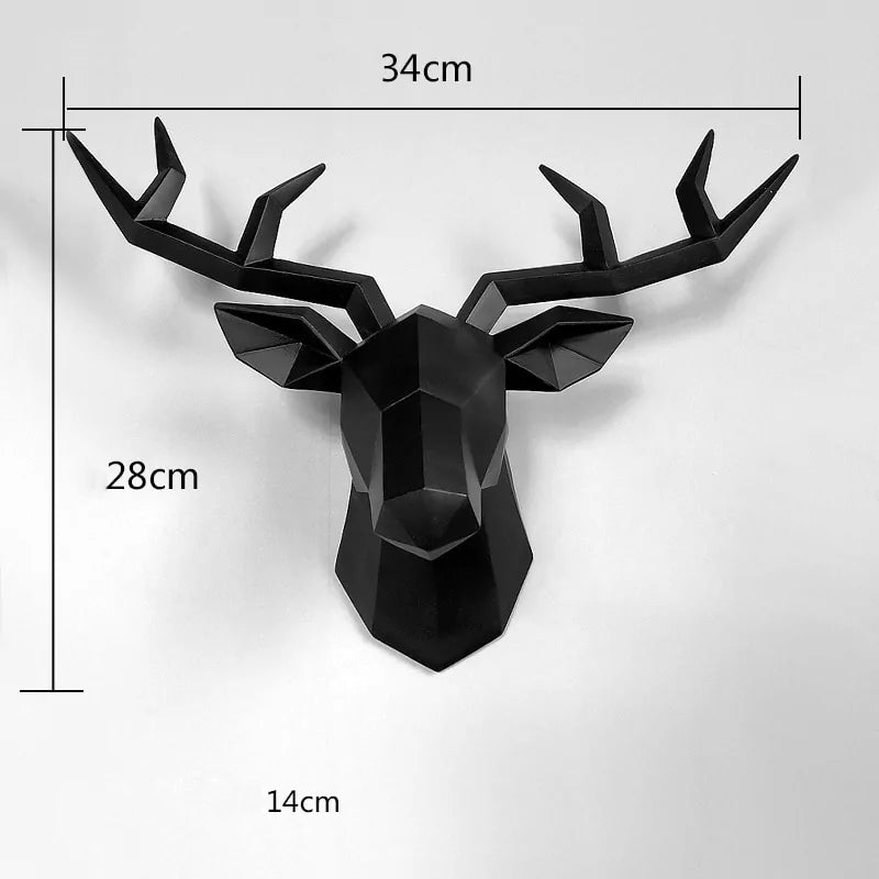Modern 3D Deer Head Wall Sculpture – Faux Taxidermy Art