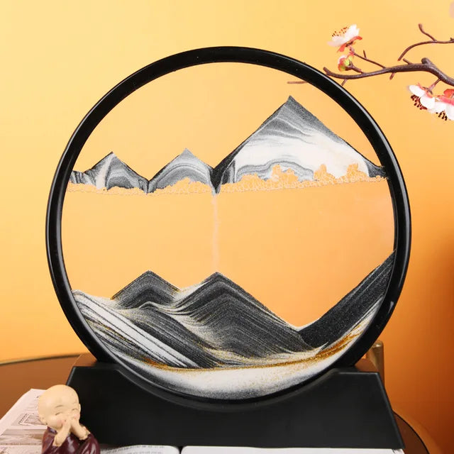 Calming Moving Sand Art Frame | Relaxing Kinetic Desktop Decor