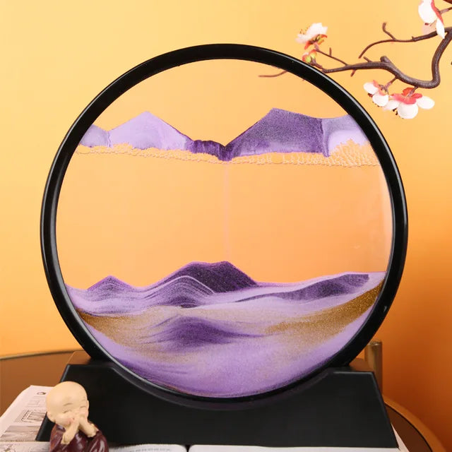 Calming Moving Sand Art Frame | Relaxing Kinetic Desktop Decor