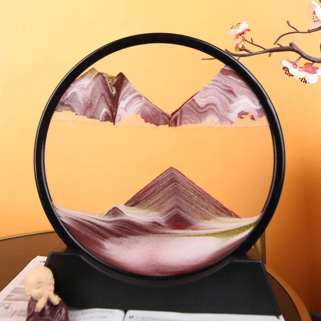 Calming Moving Sand Art Frame | Relaxing Kinetic Desktop Decor