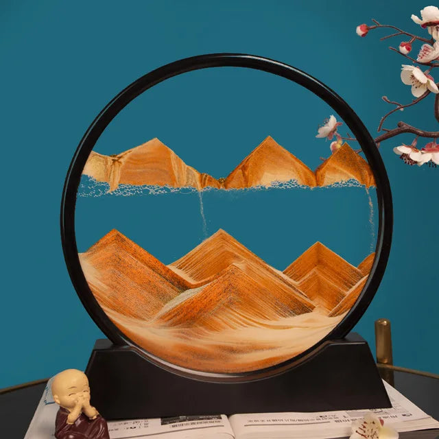 Calming Moving Sand Art Frame | Relaxing Kinetic Desktop Decor