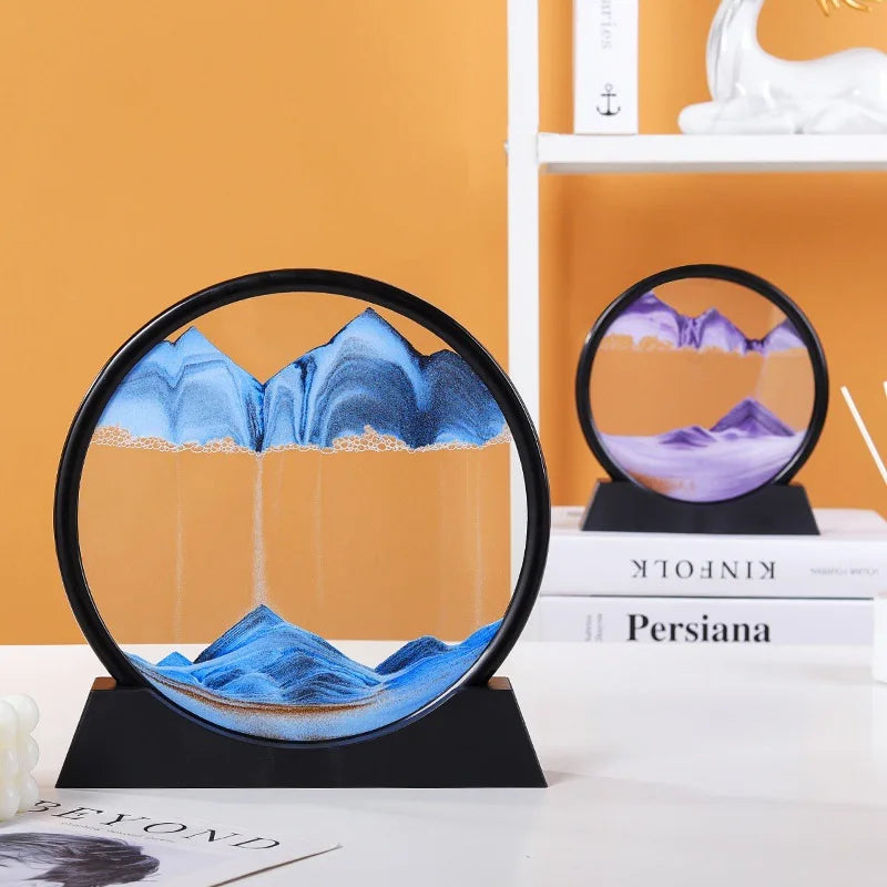 Calming Moving Sand Art Frame | Relaxing Kinetic Desktop Decor