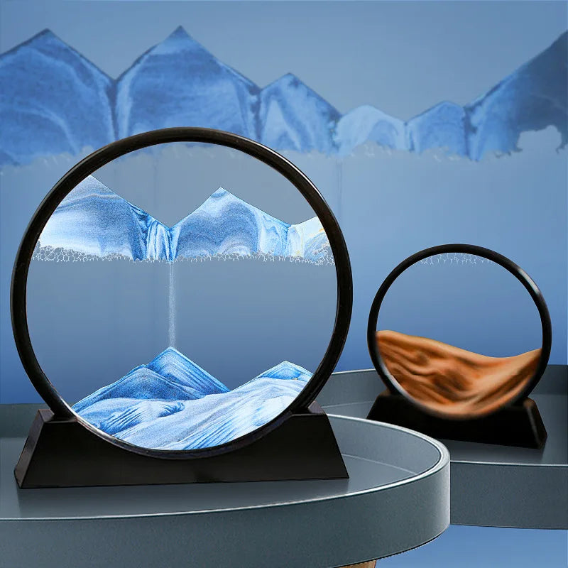 Calming Moving Sand Art Frame | Relaxing Kinetic Desktop Decor