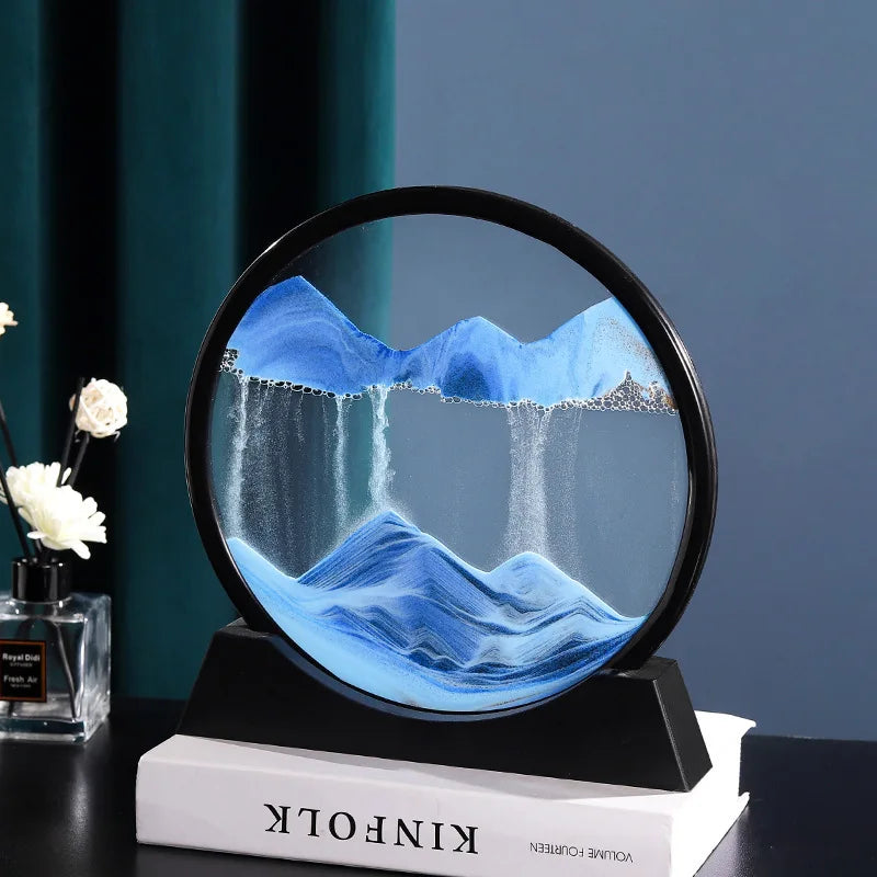 Calming Moving Sand Art Frame | Relaxing Kinetic Desktop Decor