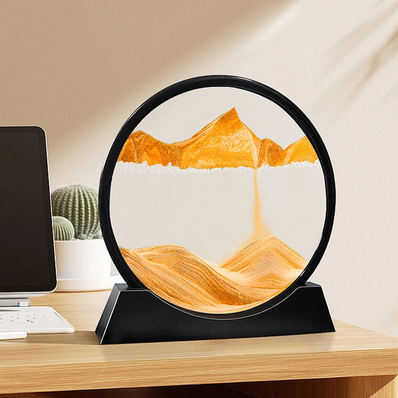 Calming Moving Sand Art Frame | Relaxing Kinetic Desktop Decor