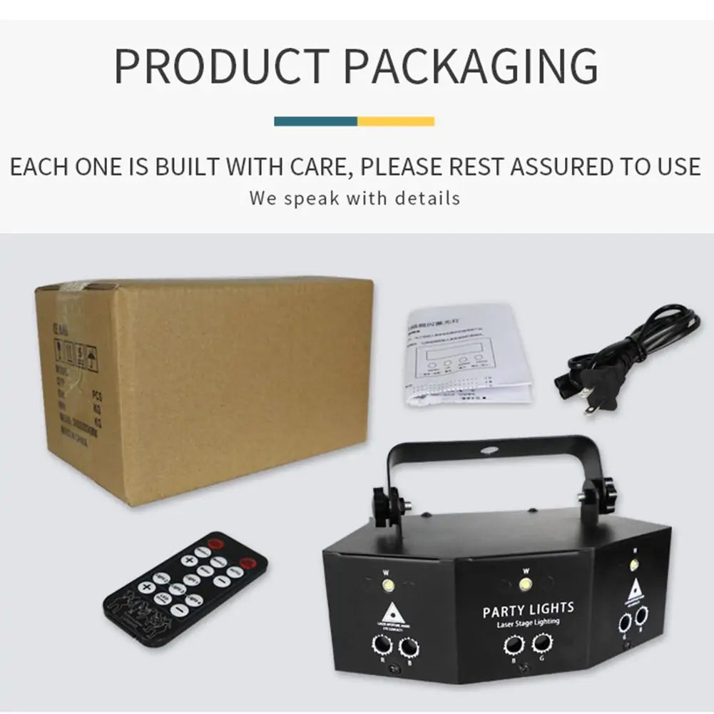9-Eye Laser Stage Light - Professional Party & DJ Lighting