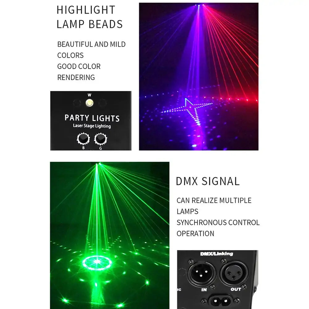 9-Eye Laser Stage Light - Professional Party & DJ Lighting